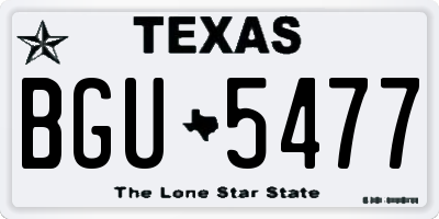 TX license plate BGU5477