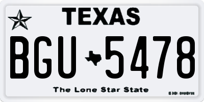 TX license plate BGU5478