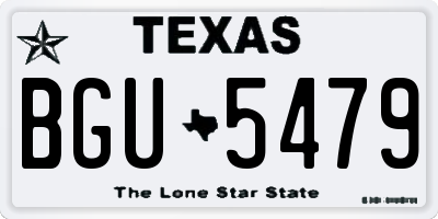 TX license plate BGU5479