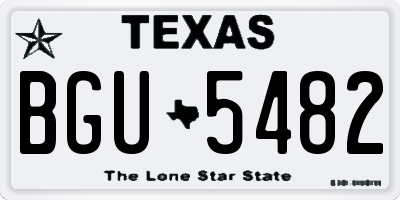 TX license plate BGU5482
