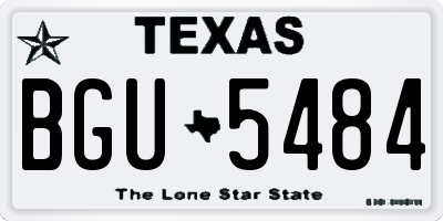 TX license plate BGU5484