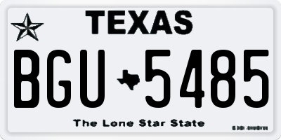 TX license plate BGU5485