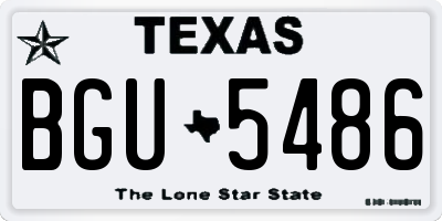 TX license plate BGU5486