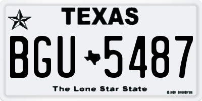 TX license plate BGU5487