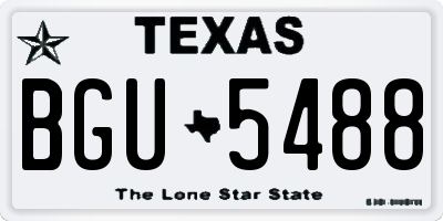 TX license plate BGU5488