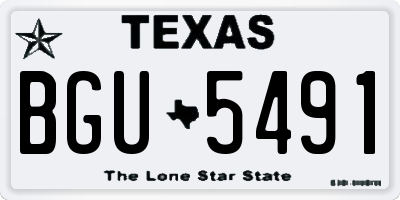 TX license plate BGU5491