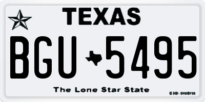 TX license plate BGU5495