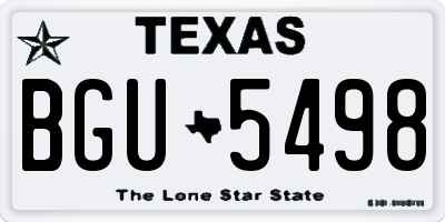 TX license plate BGU5498