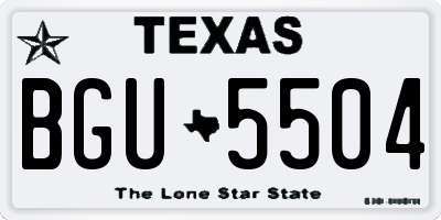 TX license plate BGU5504