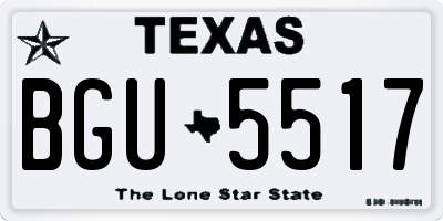 TX license plate BGU5517