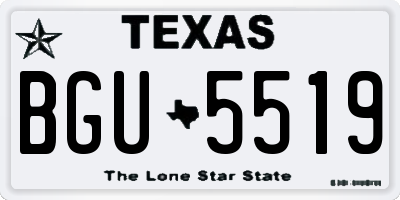 TX license plate BGU5519