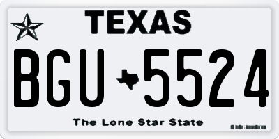 TX license plate BGU5524
