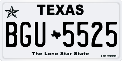 TX license plate BGU5525