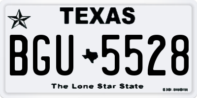 TX license plate BGU5528