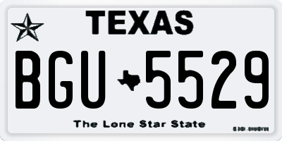 TX license plate BGU5529
