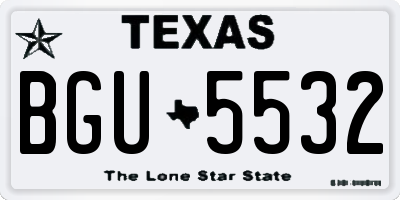 TX license plate BGU5532