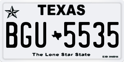 TX license plate BGU5535