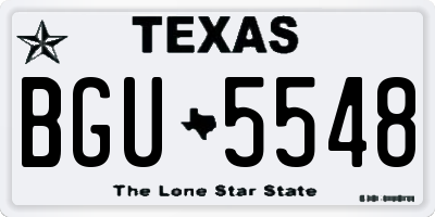 TX license plate BGU5548