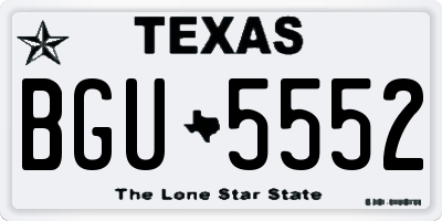 TX license plate BGU5552