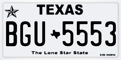 TX license plate BGU5553