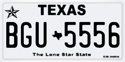 TX license plate BGU5556
