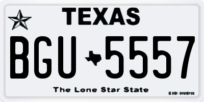 TX license plate BGU5557