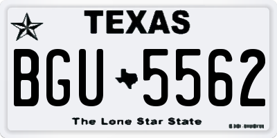 TX license plate BGU5562