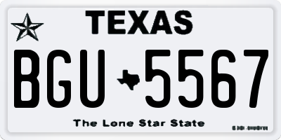 TX license plate BGU5567
