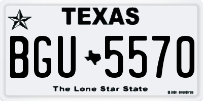 TX license plate BGU5570