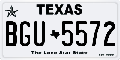 TX license plate BGU5572