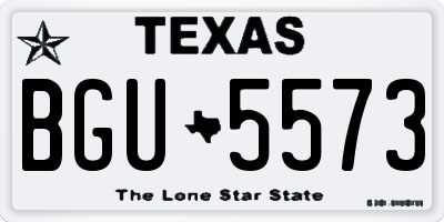 TX license plate BGU5573