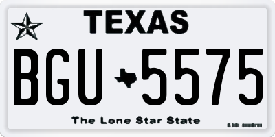 TX license plate BGU5575