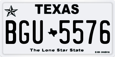 TX license plate BGU5576