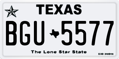 TX license plate BGU5577