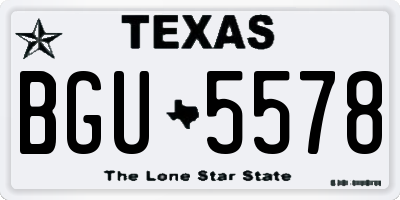 TX license plate BGU5578