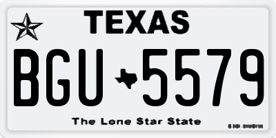 TX license plate BGU5579