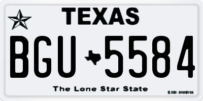 TX license plate BGU5584