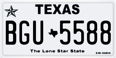 TX license plate BGU5588