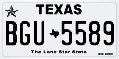 TX license plate BGU5589