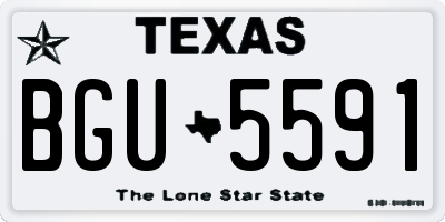 TX license plate BGU5591