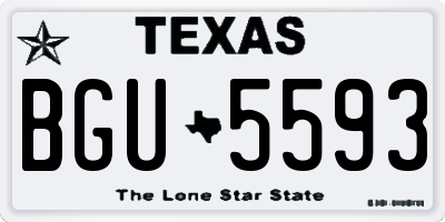 TX license plate BGU5593