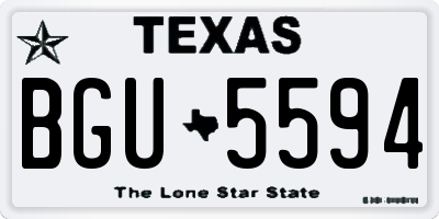 TX license plate BGU5594