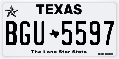 TX license plate BGU5597