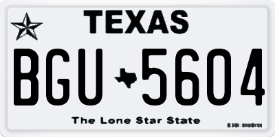 TX license plate BGU5604