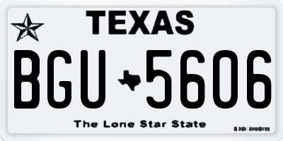 TX license plate BGU5606
