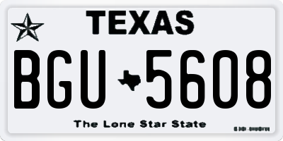 TX license plate BGU5608