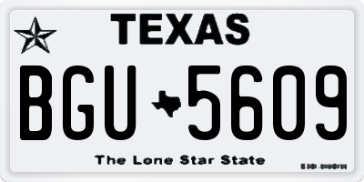 TX license plate BGU5609