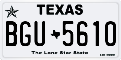 TX license plate BGU5610