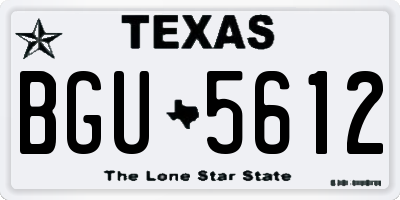 TX license plate BGU5612