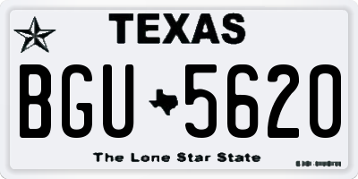 TX license plate BGU5620